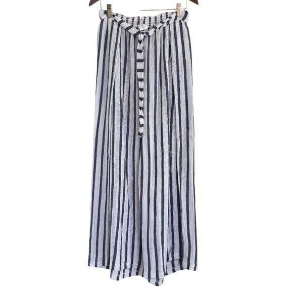 BECCA Pants - Becca Rebecca Virtue  Getaway Cover-Up Split Stripe Wide Leg Tie Waist Pants S